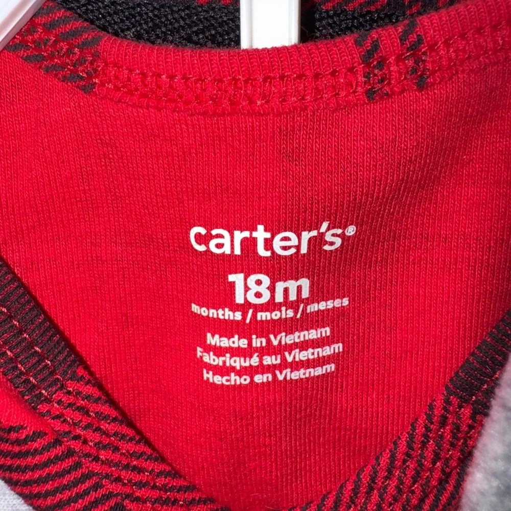 Carter's Red and Black Plaid Outfit - Picture 3 of 3